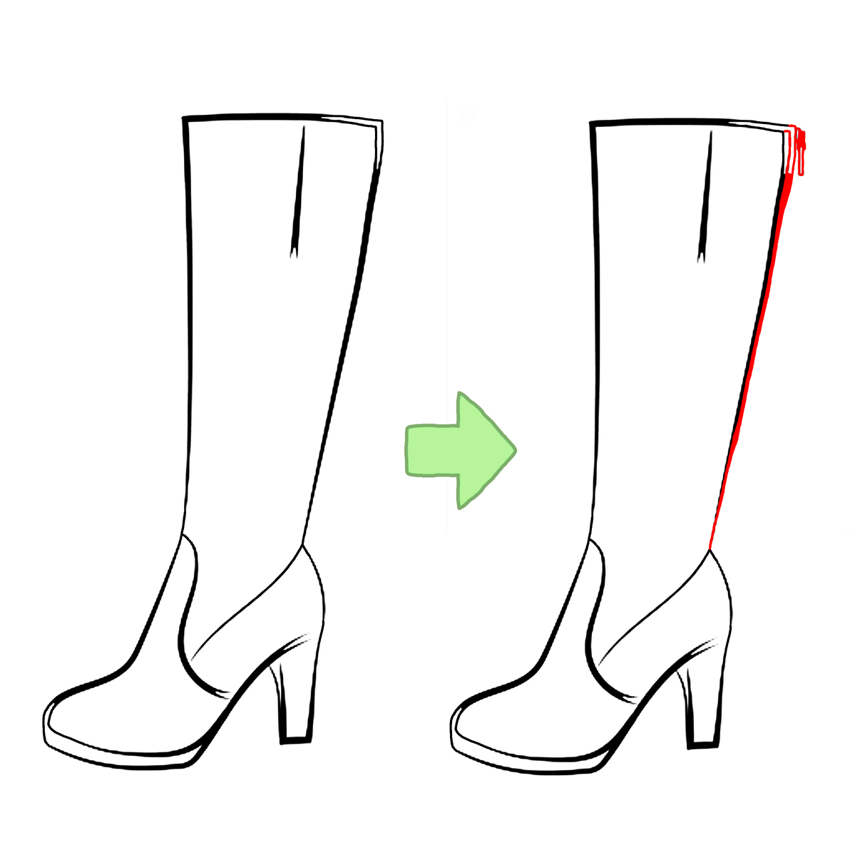 Boot Calf Let Out with Zipper JT Leather Crafter